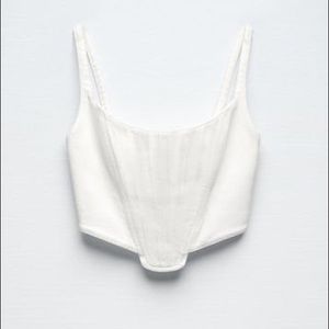 ZARA TOPSTITCHED CORSET TOP